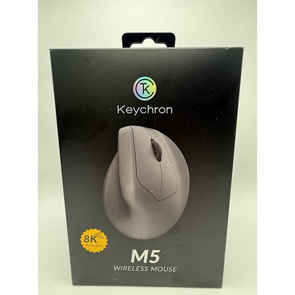 Keychron M5 8K Wireless Ergonomic Mouse Black Vertical 30K DPI 8000Hz Polling